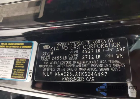 2019 Kia Stinger Premium z USA, uszkodzony, nr VIN KNAE25LA1K6046497